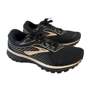 Brooks Ghost 12 Black/Metallic Gold Women’s Running Athletic Shoes